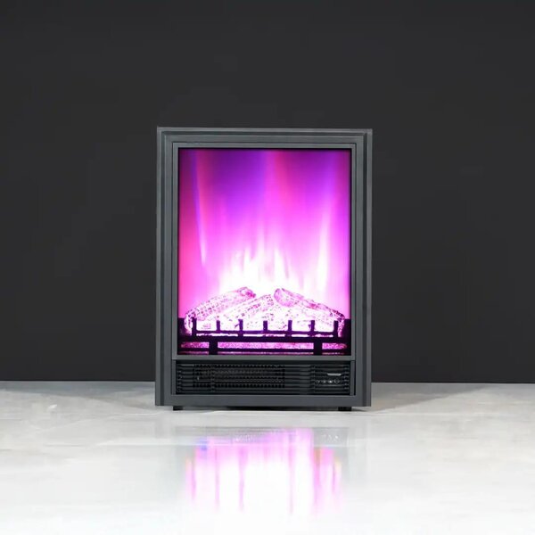 Elektrický krb „EF1“ 1800 W | Bluetooth reproduktor | Efekt plamenů | Dálkové ovládání přes Wi-Fi | Topení 17–27 °C | DLC Home