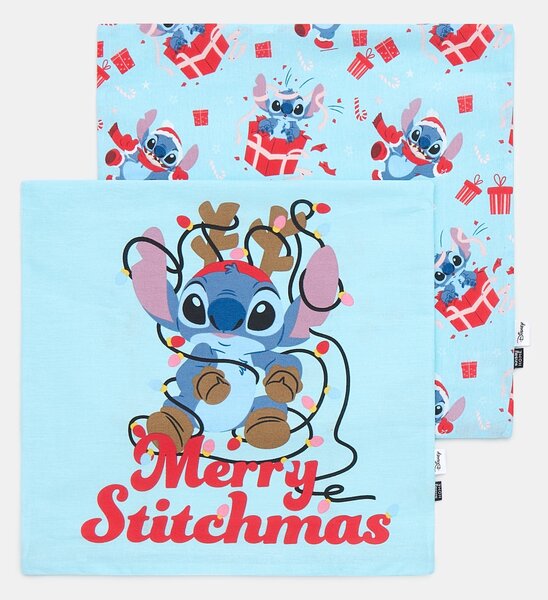 Sinsay - Sada povlaků na polštáře s vánočním motivem Stitch - modrá