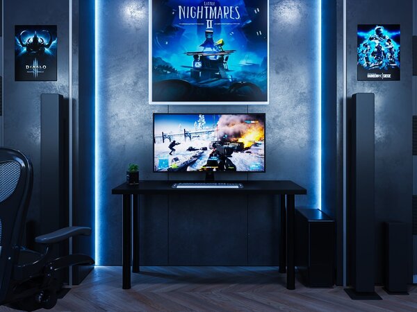 Herní pc stůl Gamer X (černá) (bez osvětlení)
