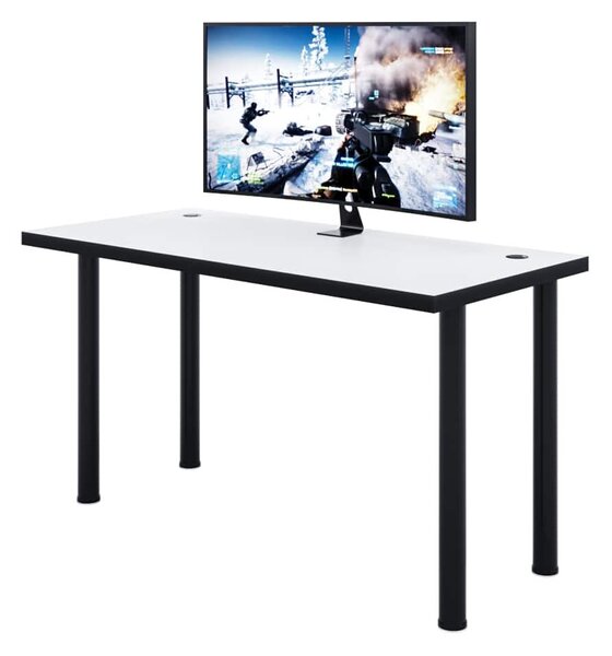 Herní pc stůl Gamer X (bílá + černá) (bez osvětlení)