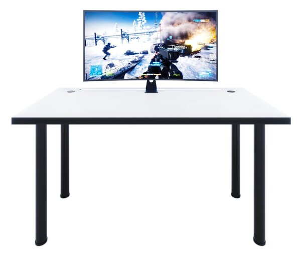 Herní pc stůl Gamer X (bílá + černá) (s RGB LED osvětlením)