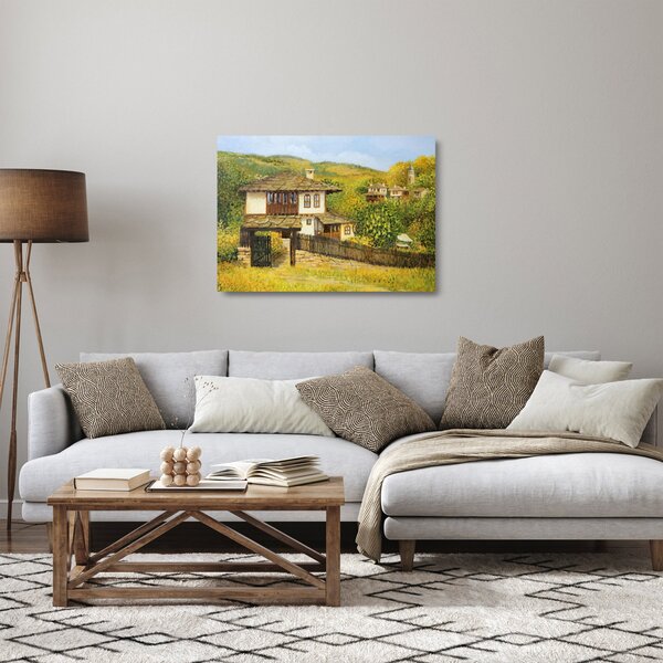 Skleněný obraz - Chaloupky v létě (70x50 cm)