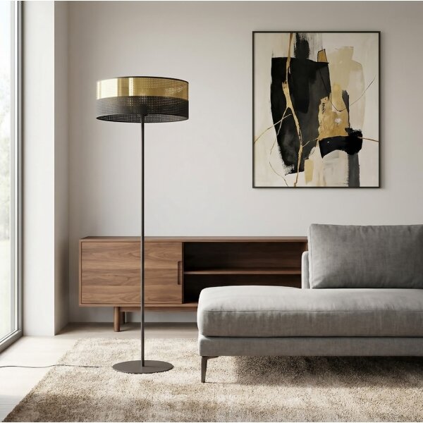 Stojací lampa LUX 1xE27/15W/230V černá/zlatá