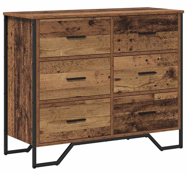 Příborník 6-Zásuvka Staré dřevo 91 x 35,5 x 74,5 cm 3365603
