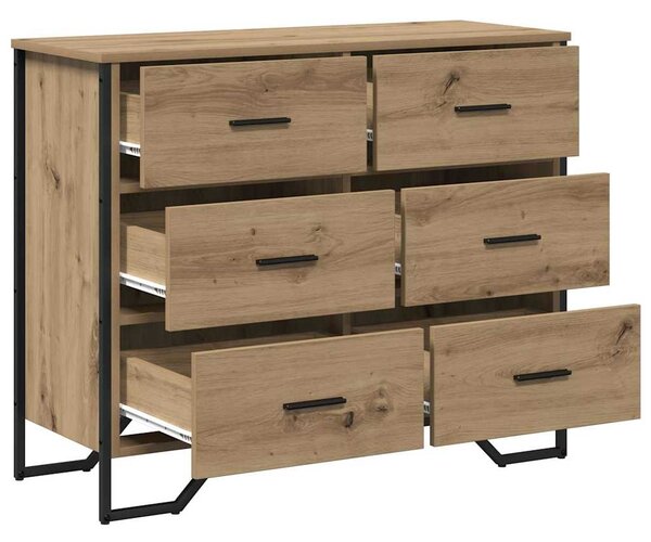 Příborník 6-Zásuvka Artisanový dub 91 x 35,5 x 74,5 cm 3365604