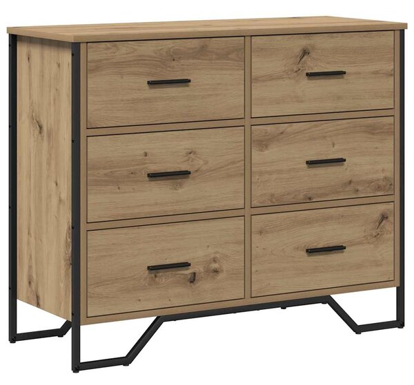 Příborník 6-Zásuvka Artisanový dub 91 x 35,5 x 74,5 cm 3365604