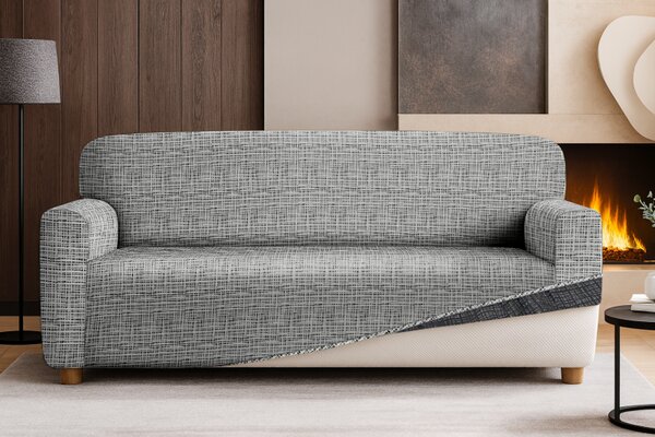 Napínací potah na třímístnou pohovku Modern- šedý