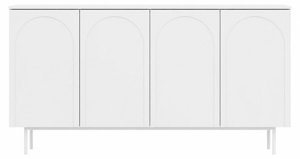 Komoda, bílá, 161 x 42 x 87,6 cm