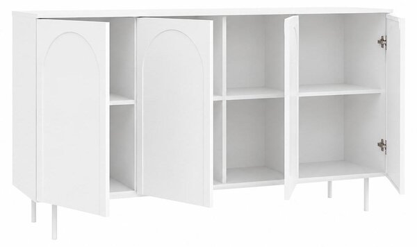 Komoda, bílá, 161 x 42 x 87,6 cm