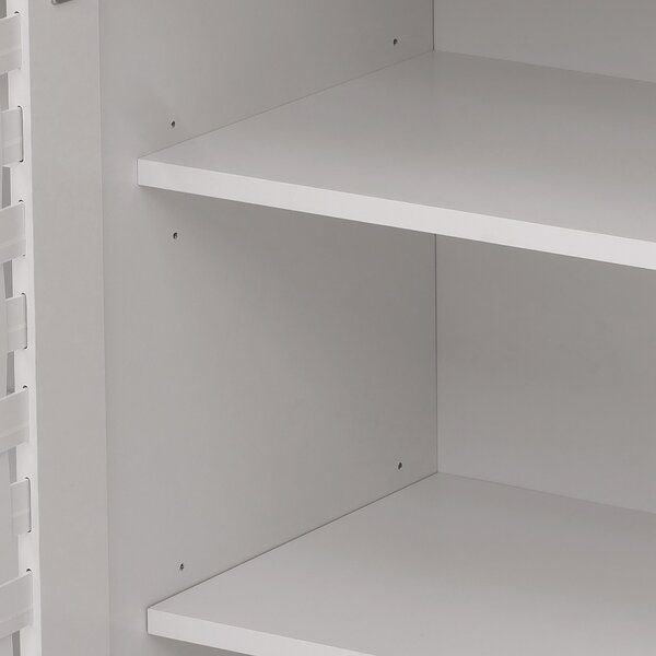 Komoda HWC-N87, příborník příborník, 3D proutěný design 2 dvířka 3 úložné prostory soft-close, 82x80x37cm bílá