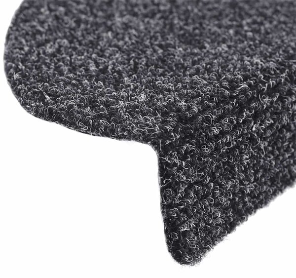 Schodové rohože samolepicí 20 ks 65 x 21 x 4 cm tmavě šedé, půlkulaté, velké 3365644