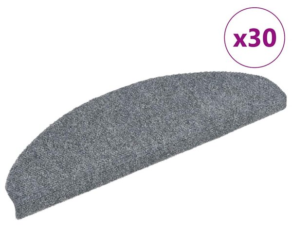 Schodové rohože samolepicí 30 ks 65 x 21 x 4 cm světle šedé, půlkulaté, velké 3365658