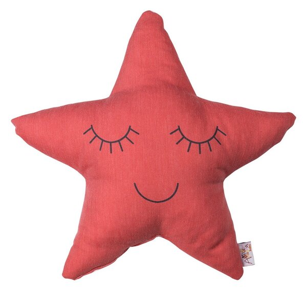 Červený dětský polštářek s příměsí bavlny Mike & Co. NEW YORK Pillow Toy Star, 35 x 35 cm