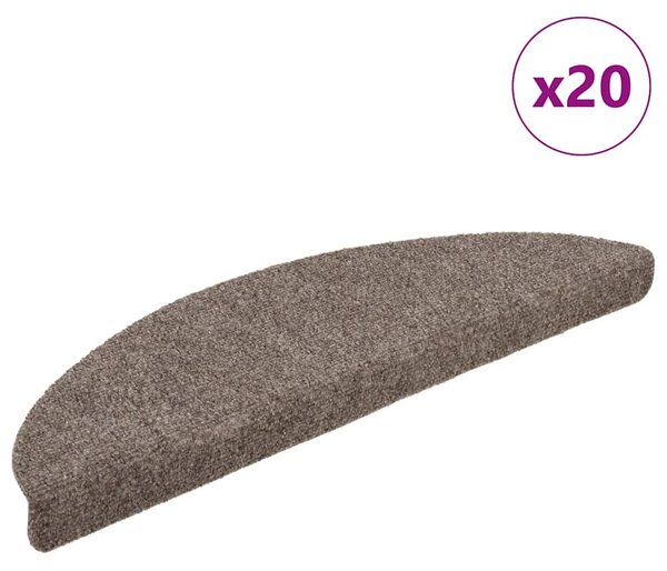 Schodové rohože samolepicí 20 ks 56 x 17 x 3 cm béžové, půlkulaté 3365676