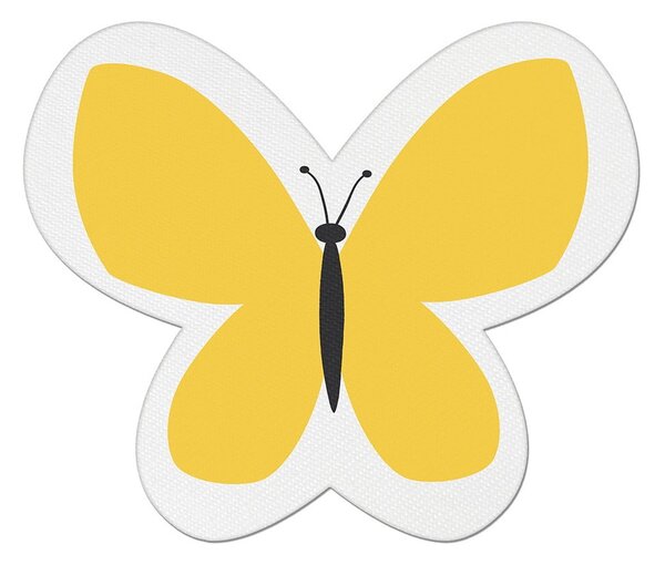 Žlutý dětský polštářek s příměsí bavlny Mike & Co. NEW YORK Pillow Toy Butterfly, 26 x 30 cm