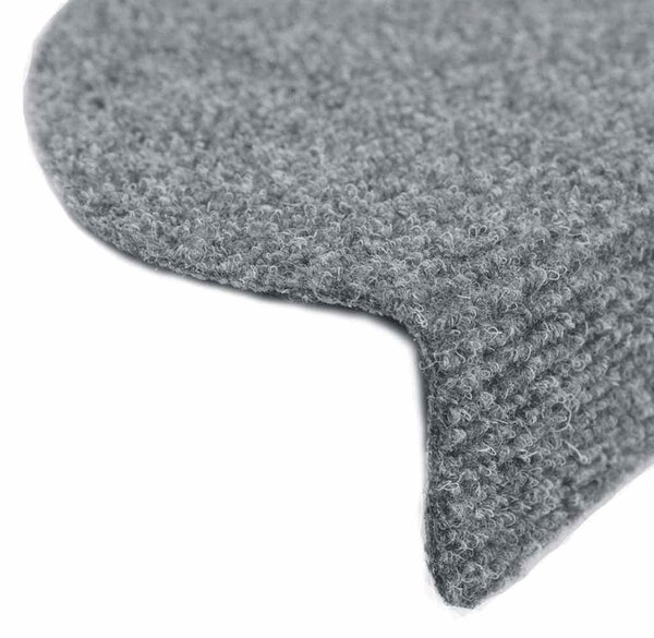 Schodové rohože samolepicí 20 ks 56 x 17 x 3 cm světle šedé půlkulaté 3365670