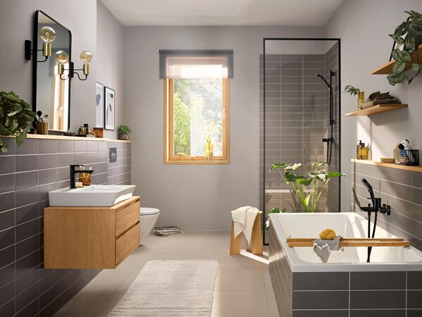 Hansgrohe Rebris E umyvadlová baterie stojící černá 72559670