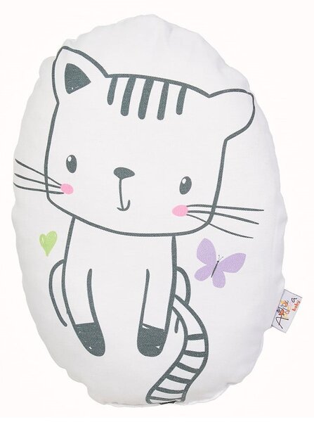 Dětský polštářek s příměsí bavlny Mike & Co. NEW YORK Pillow Toy Cute Cat, 30 x 22 cm