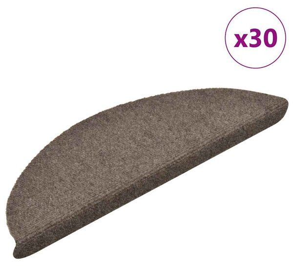 Schodové rohože samolepicí 30 ks 56 x 17 x 3 cm béžové půlkulaté 3365688