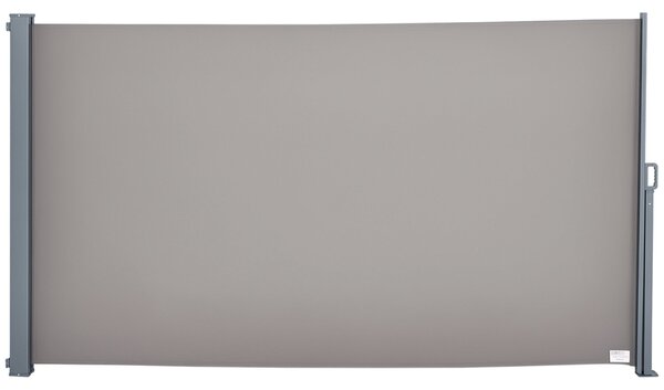 Zatahovací boční markýza Outsunny 300 x 160 cm, venkovní hliníkový větrník, ochrana proti slunci, roztažitelná clona na balkon, do zahrady a na terasu