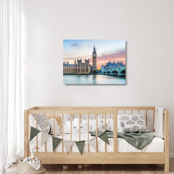 Skleněný obraz - Londýn v pastelových barvách (70x50 cm)