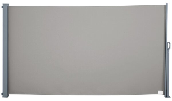 Zatahovací boční markýza Outsunny 300 x 160 cm, venkovní hliníkový větrník, ochrana proti slunci, roztažitelná clona na balkon, do zahrady a na terasu