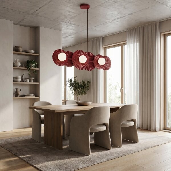 Lustr na lanku UMBRA 6xG9/8W/230V červená