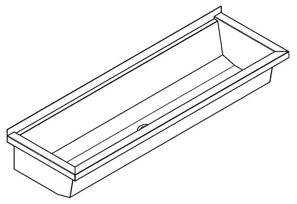 KWC AR mycí žlab, PLANOX, nerezová ocel, W.-Mont., 1200x210x382 mm, bez ramenní lavice