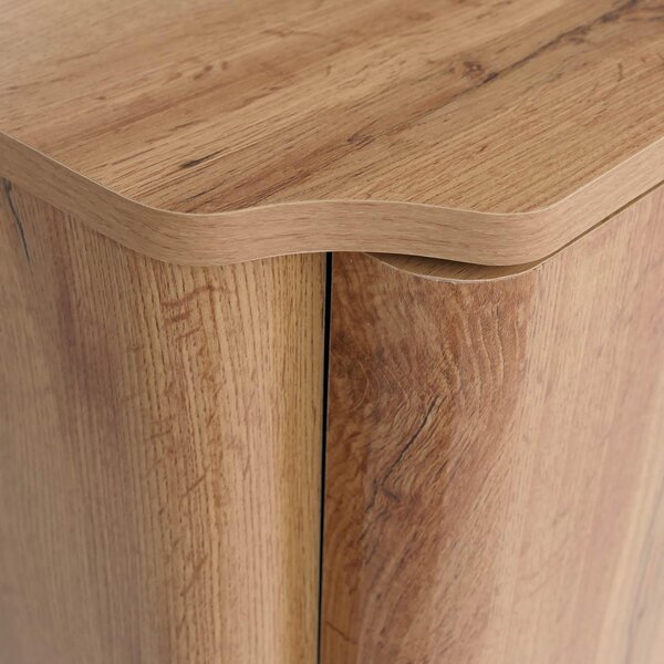 Komoda HWC-P42, příborník, 4 zásuvky, 2 dvířka, MDF 92 x 120 x 40 cm vzhled dubu Wotan
