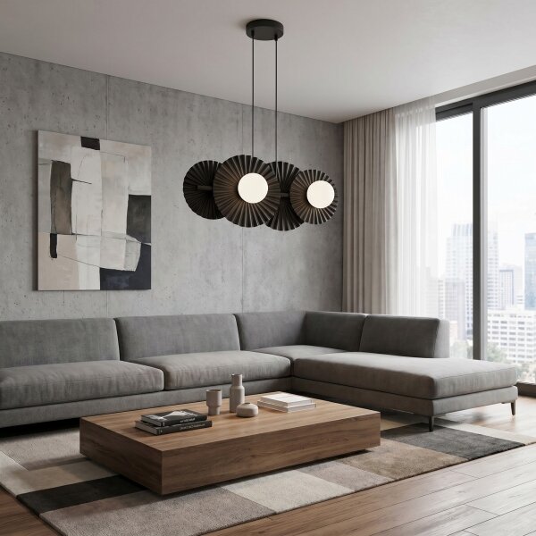 Lustr na lanku UMBRA 4xG9/8W/230V černá