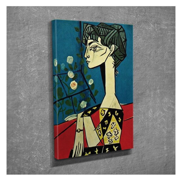 Nástěnná reprodukce na plátně Pablo Picasso Jacqueline with Flowers, 30 x 40 cm