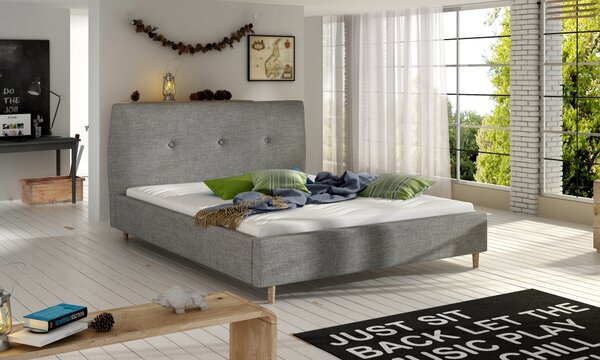 Čalouněná postel ANGEL 140x200cm šedá
