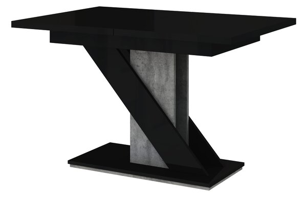 Jídelní stůl Mevenis (lesk černý + kámen) (pro 4 až 6 osob). Vlastní profesionální přeprava až k Vám domů 1055215