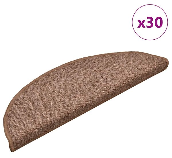 Samolepicí schodové rohože 30 ks 56 x 17 x 3 cm Hnědá 3365744
