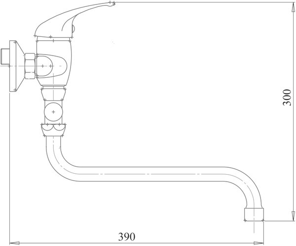 Novaservis Metalia 55 vanová baterie na stěnu chrom 55075/1,0