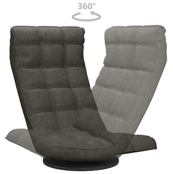 Otočná lenoška na podlahu tmavě šedá textil 336575