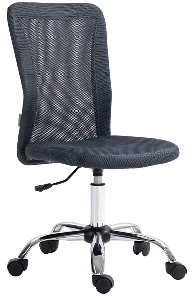 Ergonomická kancelářská židle Vinsetto s nastavitelnou výškou, manažerská židle s chromovou základnou, 360° otočná, potah z síťoviny, tmavě šedá | Aos