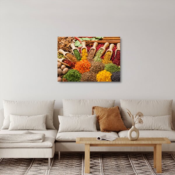 Skleněný obraz - Koření z celého světa (70x50 cm)