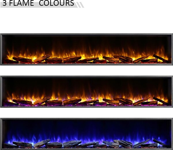 Elektrický krb, vestavný krb BALDERIA Amazona 80" – výkon až 2000 W, černý