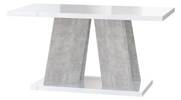 Konferenční stolek Mulnu (lesk bílý + kámen). 1055222