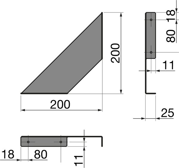 Walteco Konzole FLO, 200x200mm, nosnost 15 kg, matná černá Množství: 1 ks