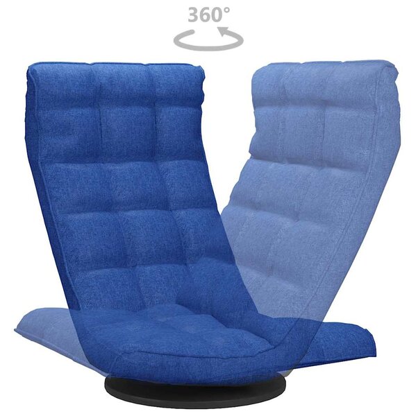Otočná lenoška na podlahu modrá textil 336578