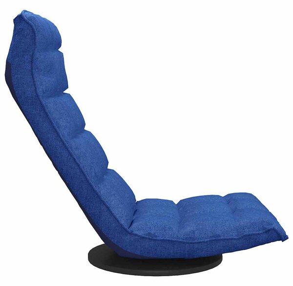 Otočná lenoška na podlahu modrá textil 336578