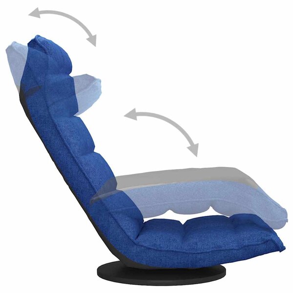 Otočná lenoška na podlahu modrá textil 336578