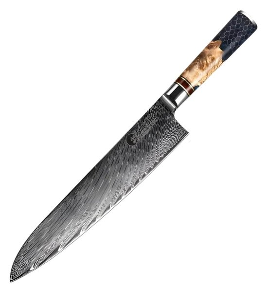 Šéfkuchařský nůž z damaškové oceli SaKuRo Honey 24,1 cm