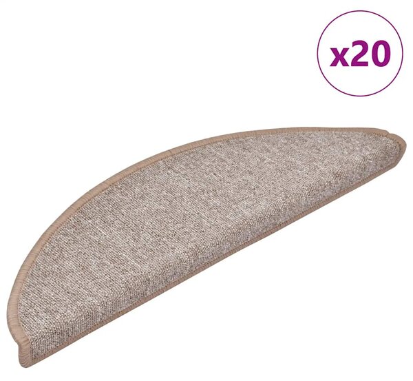 Samolepicí schodové rohože 20 ks 56 x 17 x 3 cm Světle hnědá 3365783