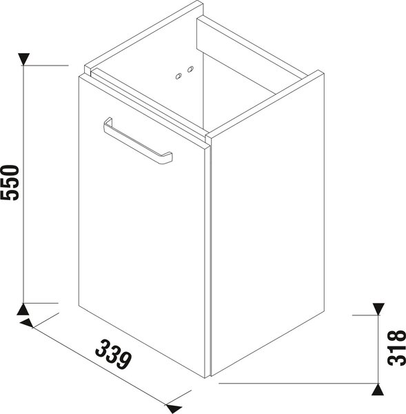 Jika Lyra Plus skříňka 33.9x31.8x55 cm pod umyvadlo závěsná bílá H40J3802003001