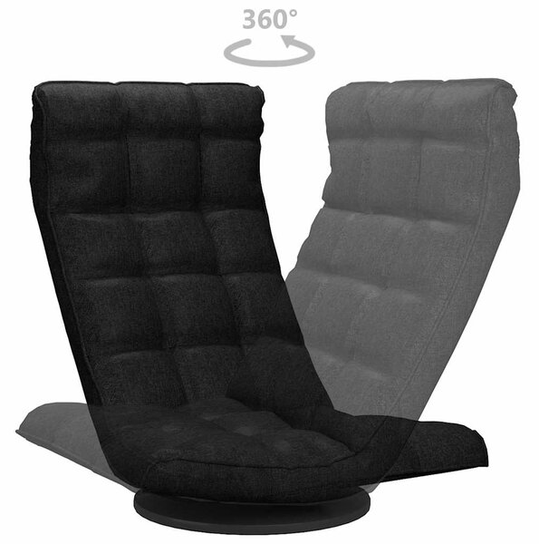Otočná lenoška na podlahu černá textil 336580