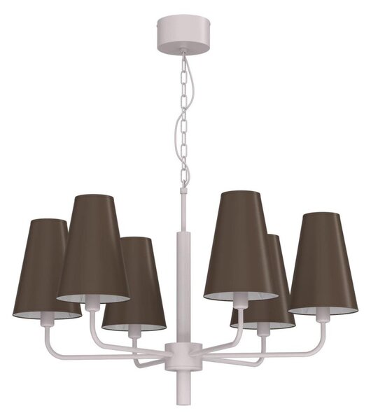 Lustr na řetězu TORTOLA 6xE14/15W/230V hnědá/krémová