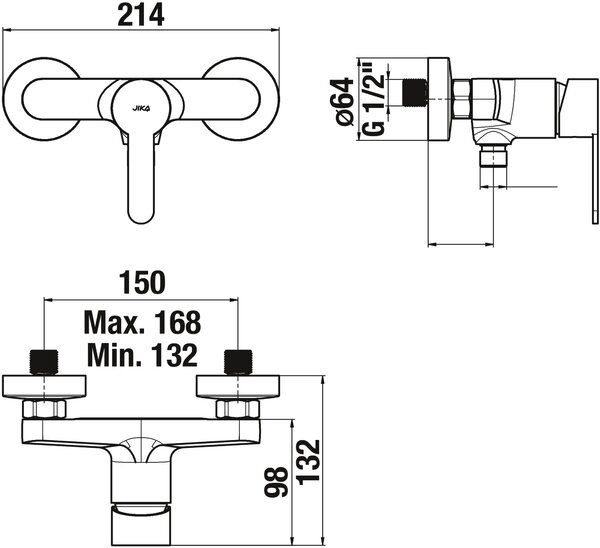 Jika Lyra Plus sprchová baterie nastěnná chrom H3311Z70044001